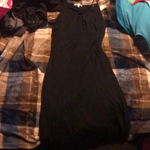 Black maxi dress with criss-cross in the front